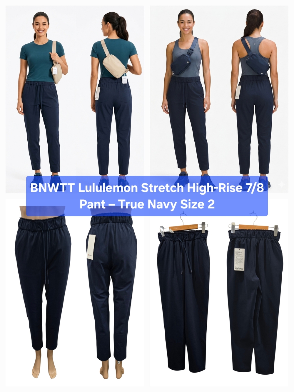 BNWTT Lululemon Stretch High-Rise 7/8 Pant – True Navy Size 2